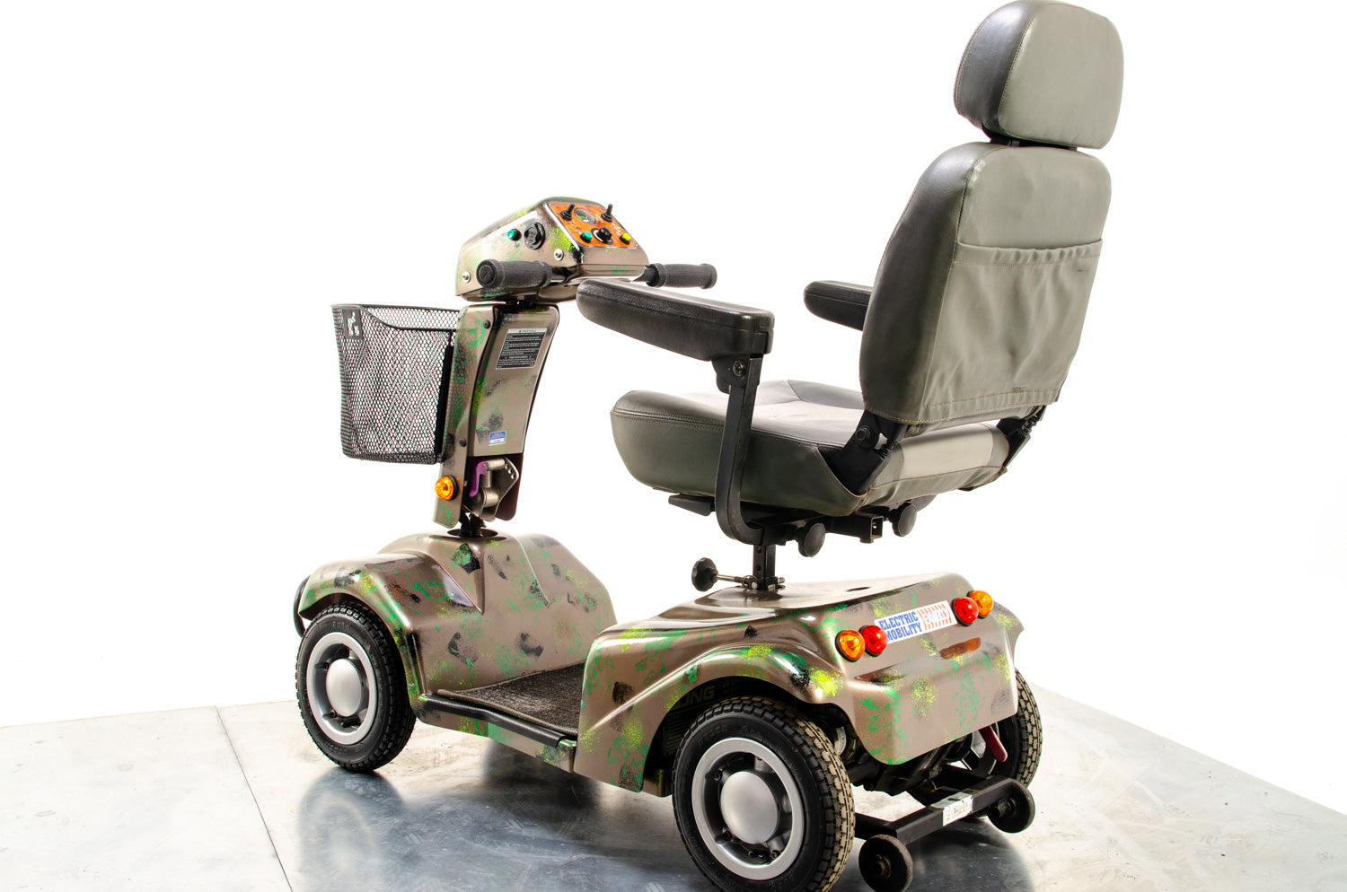 Rascal 388XL All-Terrain Used Electric Mobility Scooter 6mph Road Pavement Suspension Custom Camo