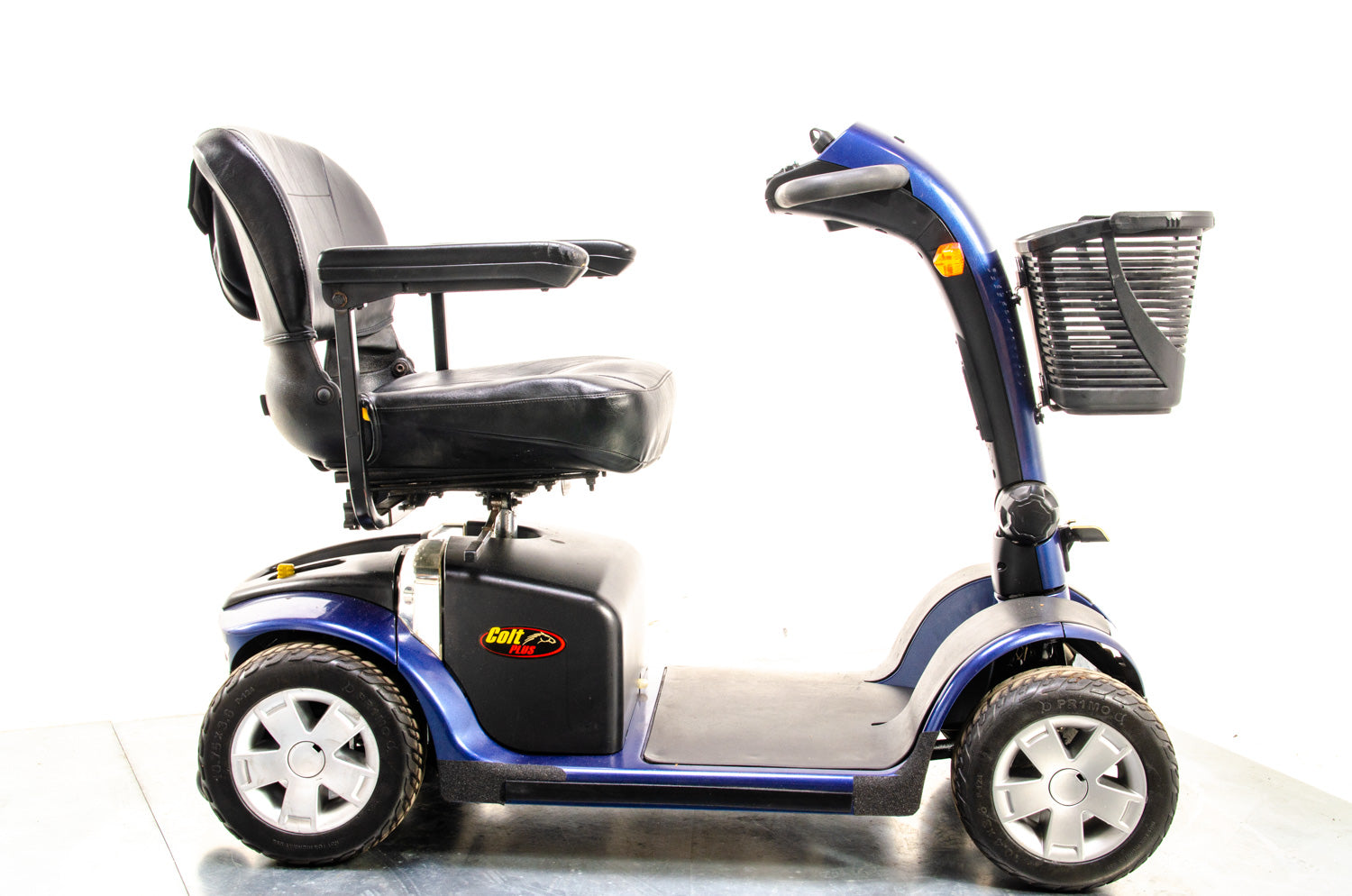 Pride Colt Plus 4mph Mid Size Transportable Mobility Boot Scooter Blue