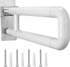 Folding Hinged Bathroom Safety Steel Grab Bar/Rail, Drop Down Mobility Aid Support, 60cm Long