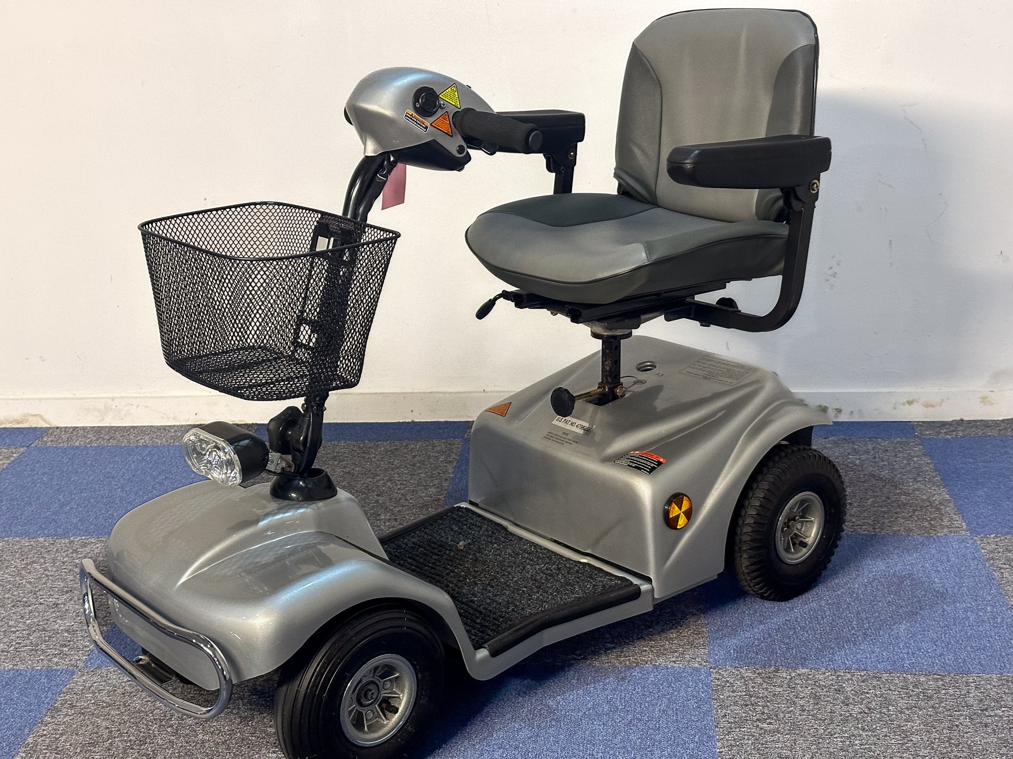 Rascal 388EM Mobility Scooter Midsize Pneumatic Comfy Pavement Silver