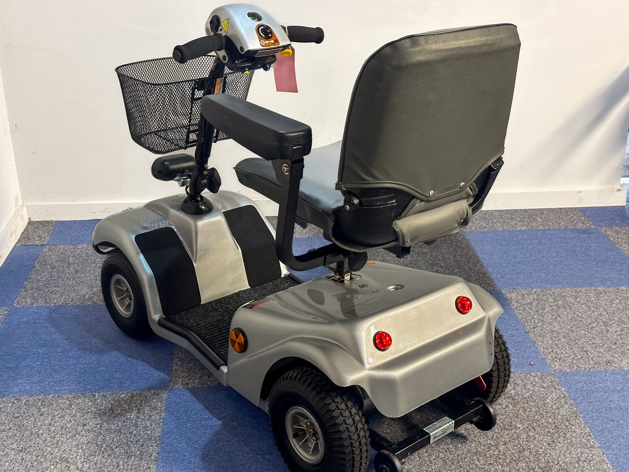 Rascal 388EM Mobility Scooter Midsize Pneumatic Comfy Pavement Silver