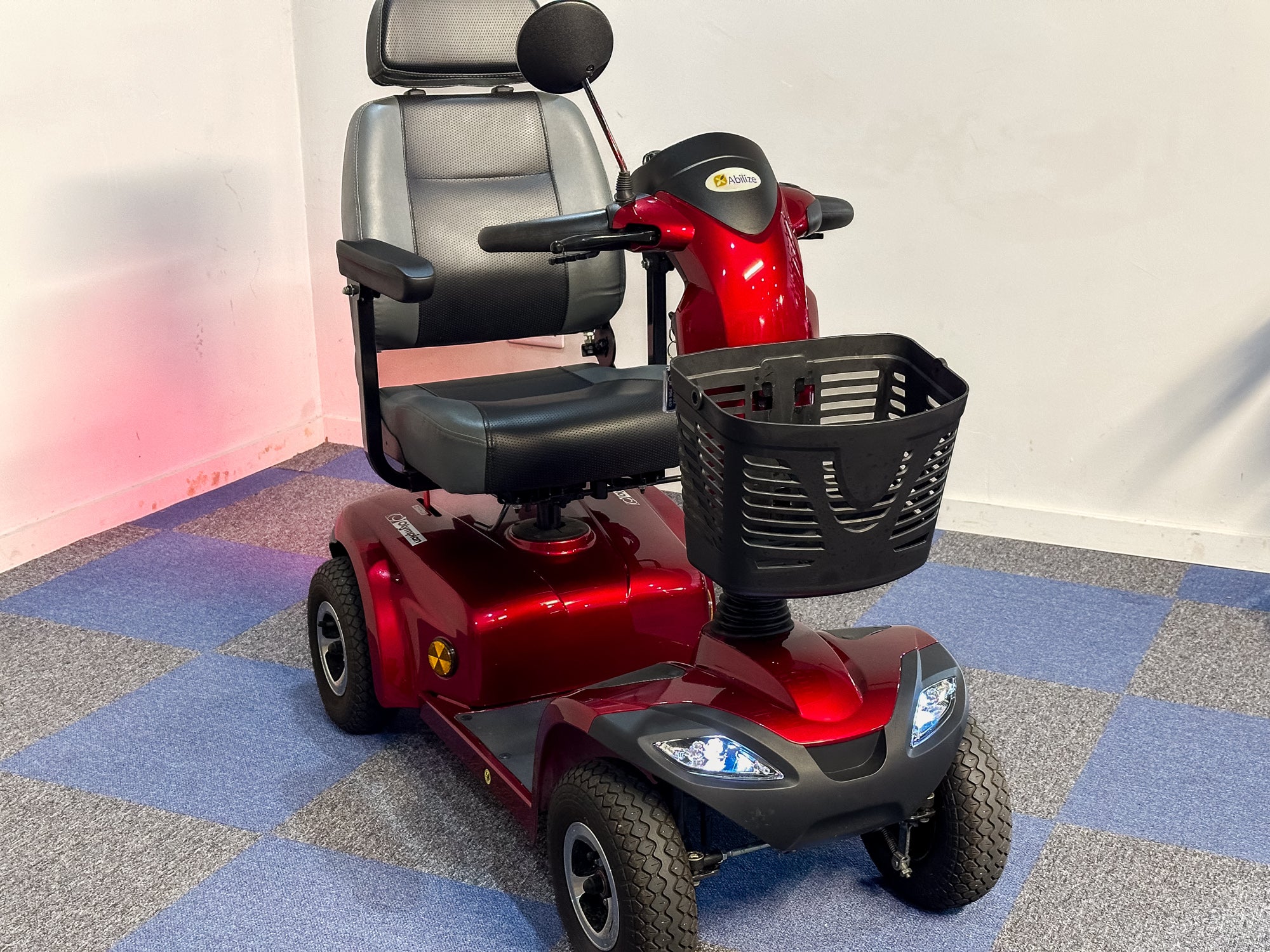 Abilize Olympian Mid Size Mobility Scooter Road Pavement Use Red