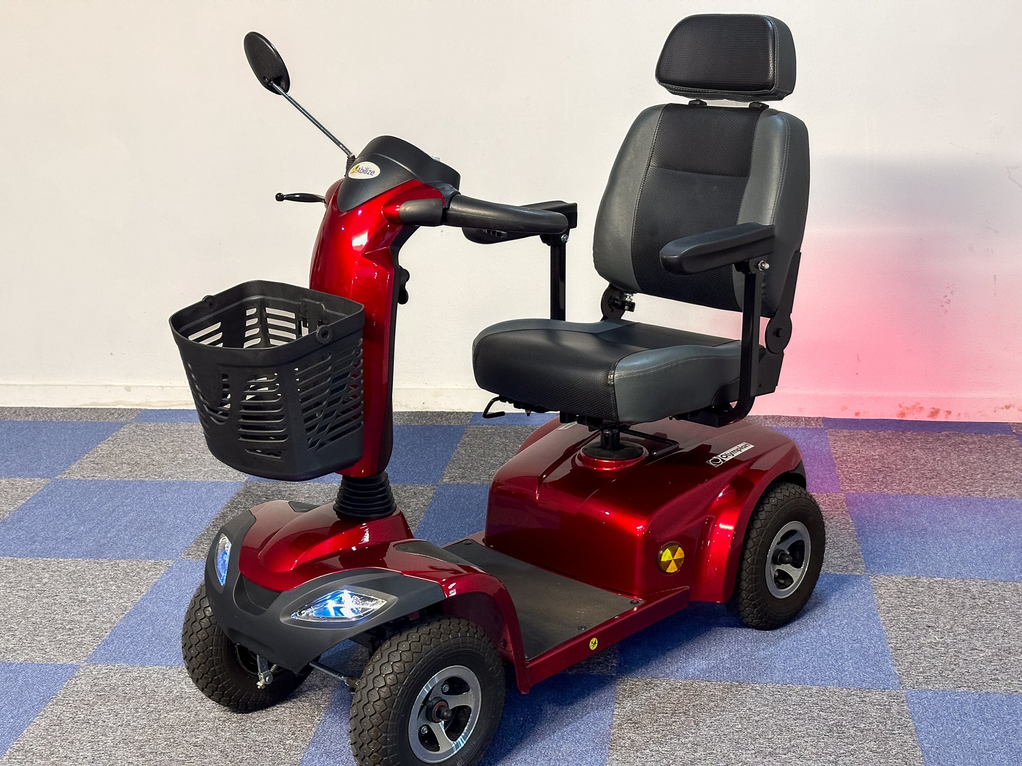 Abilize Olympian Mid Size Mobility Scooter Road Pavement Use Red