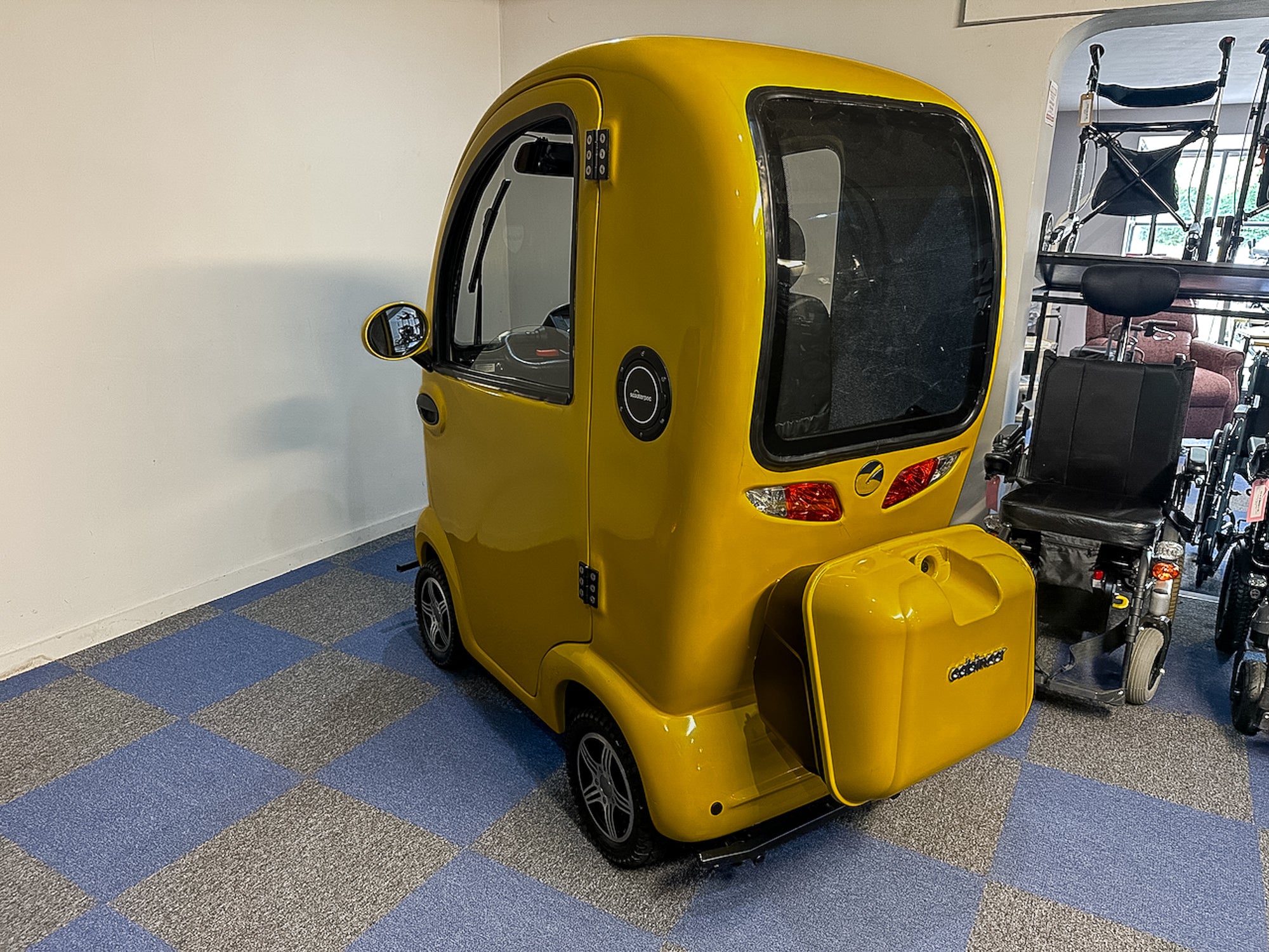 Scooterpac CabinCar MK2 8mph Covered Cabin Car Mobility Scooter Used Road Legal Yellow