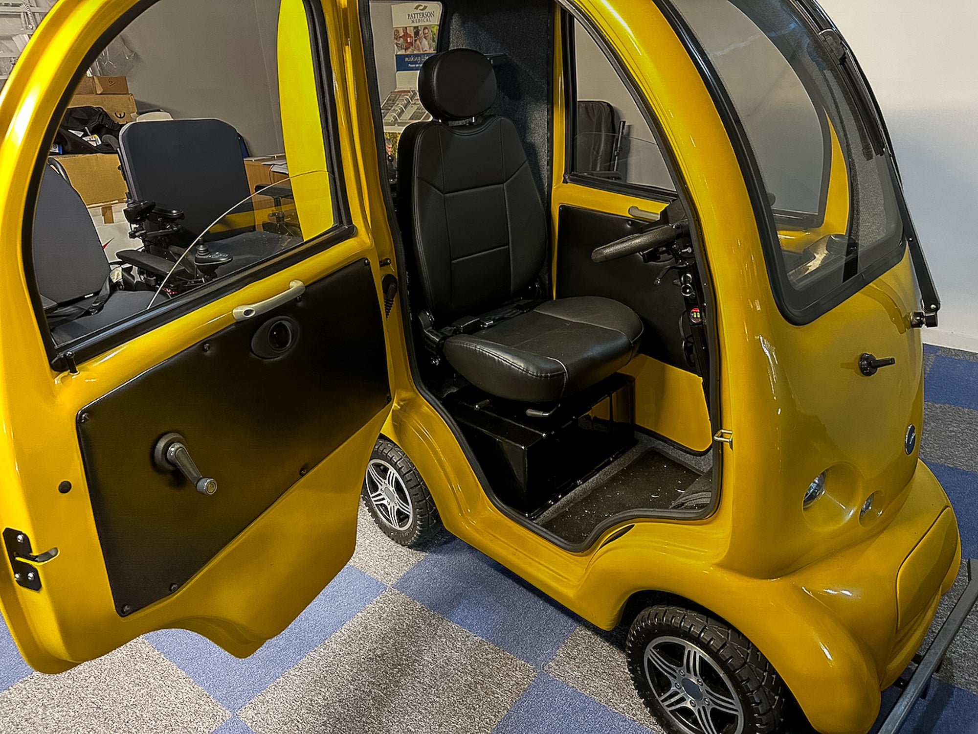 Scooterpac CabinCar MK2 8mph Covered Cabin Car Mobility Scooter Used Road Legal Yellow