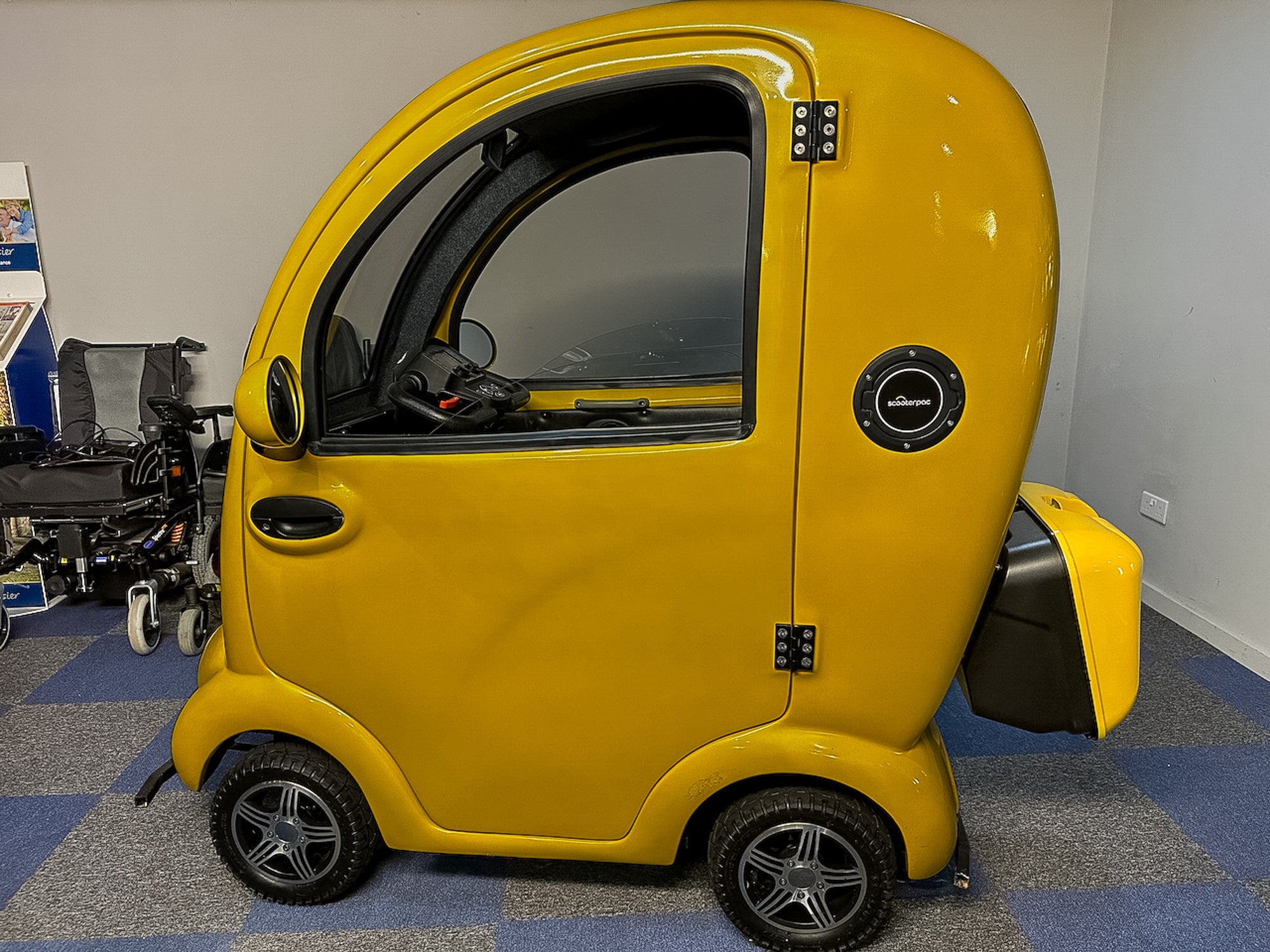 Scooterpac CabinCar MK2 8mph Covered Cabin Car Mobility Scooter Used Road Legal Yellow