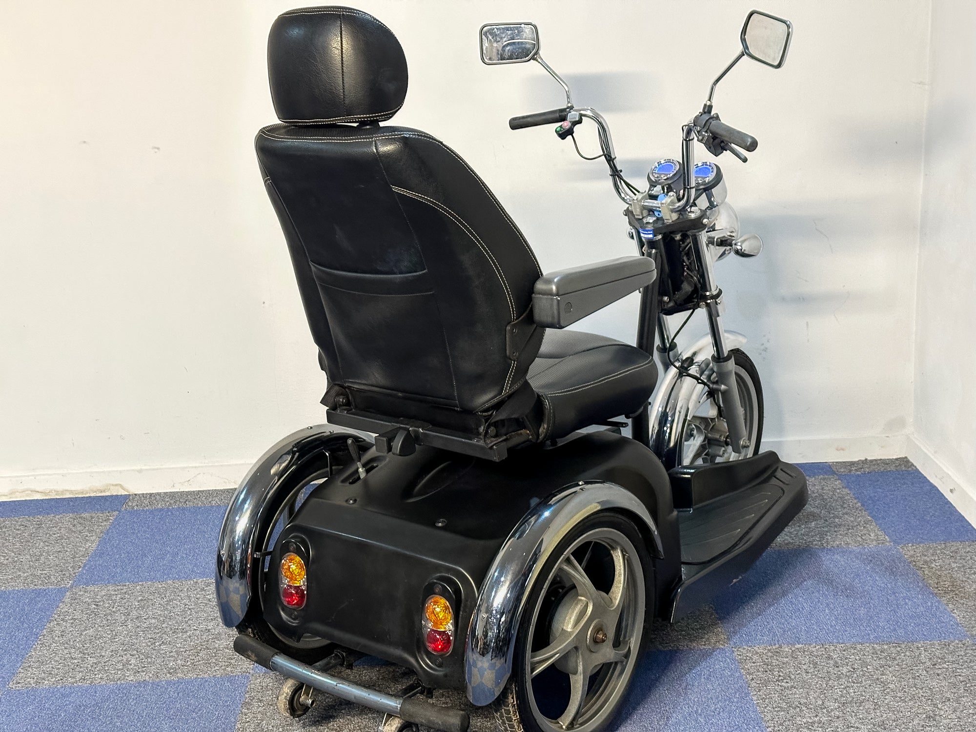 Drive Sport Rider Chrome & Black Mobility Scooter Large 3 Wheel Trike Road Legal