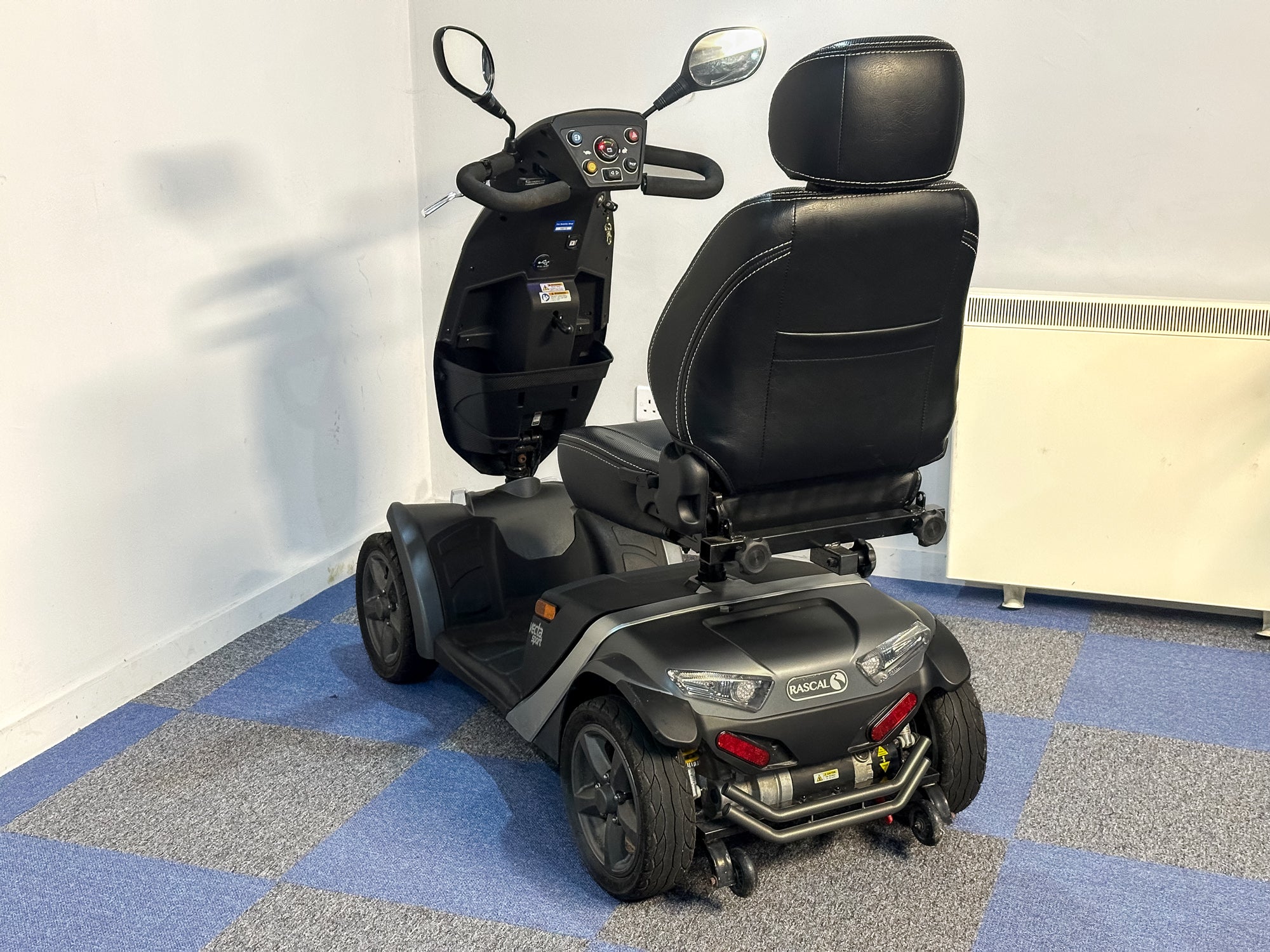 Rascal Vecta Sport Electric Mobility Scooter 8mph Suspension Max Grip All-Terrain Road Legal Grey