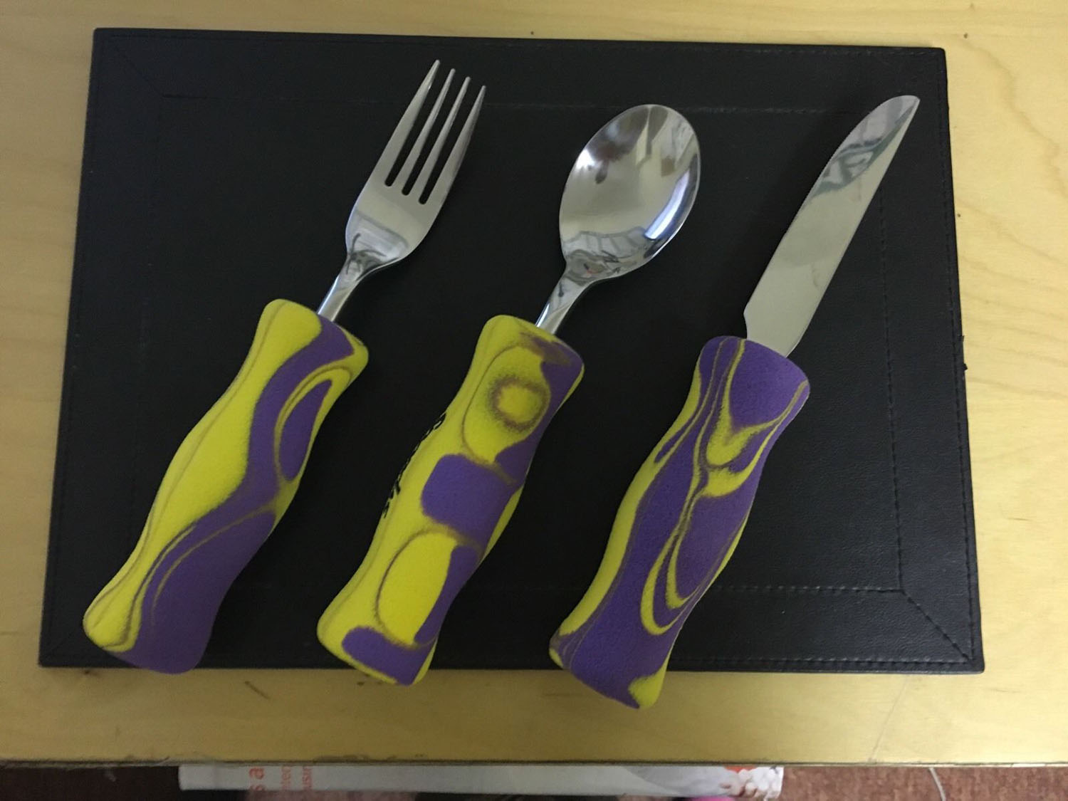 Disabled Easy Grip Cutlery Set Large Handle Knife, Fork and Spoon Foam Arthritis