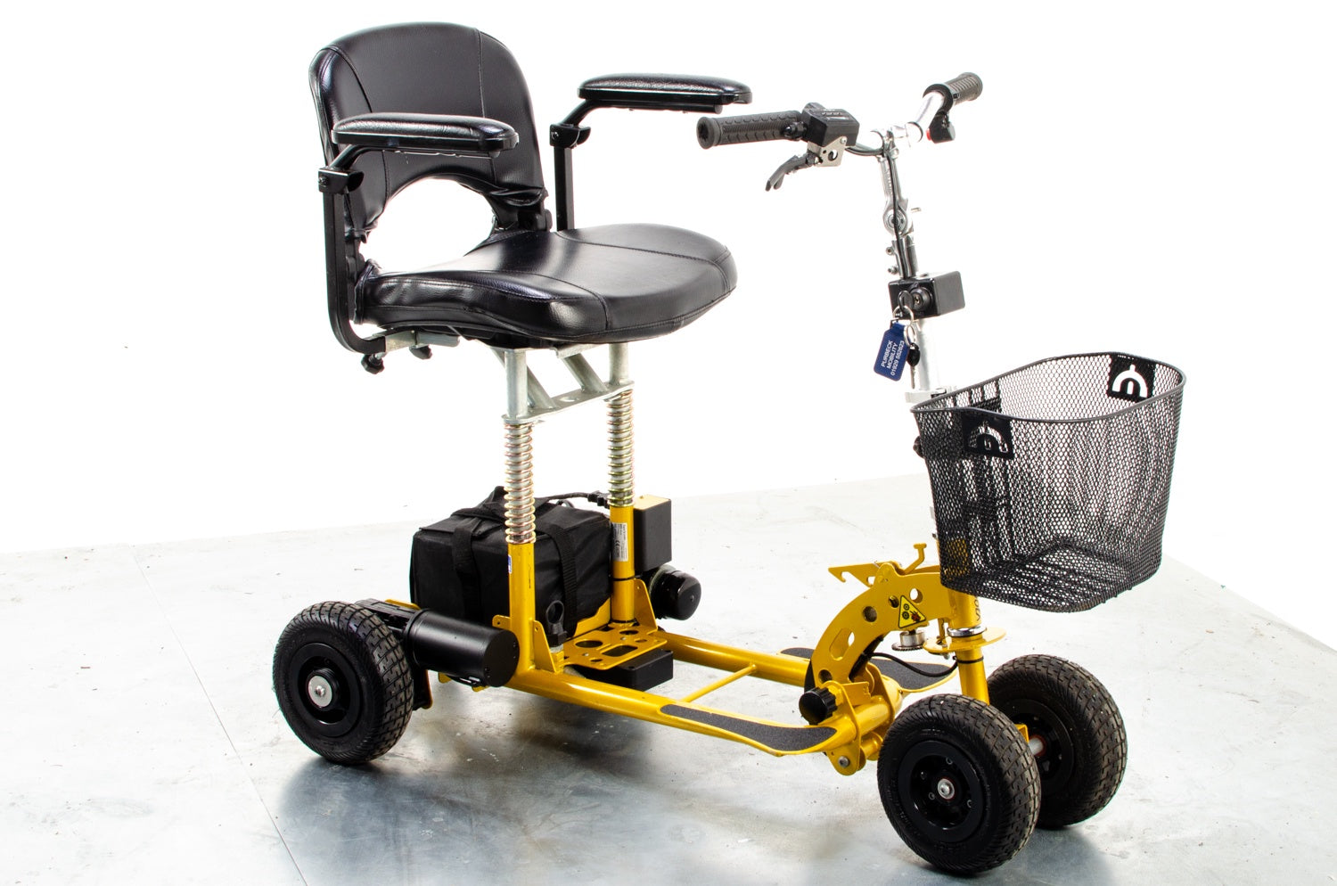 SupaScoota Sprint Used Mobility Scooter Small Transportable Folding Lithium Battery Yellow