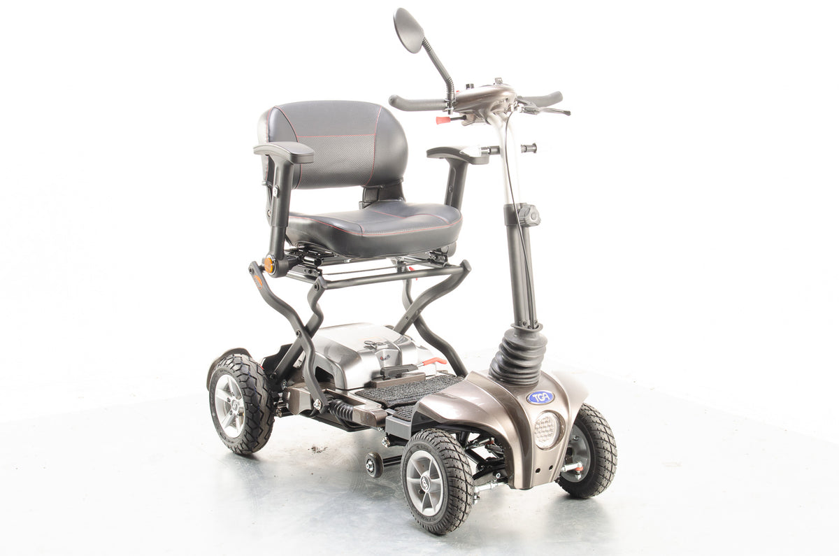 TGA Maximo Plus Used Mobility Scooter 4mph Folding Lithium Pneumatic Suspension bronze