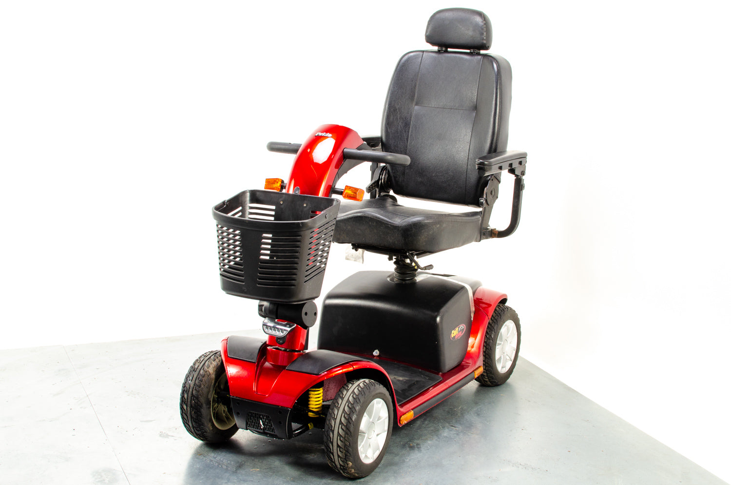 Pride Colt Deluxe Used Electric Mobility Scooter 6mph Transportable Suspension Road Pavement Solid Tyres Red