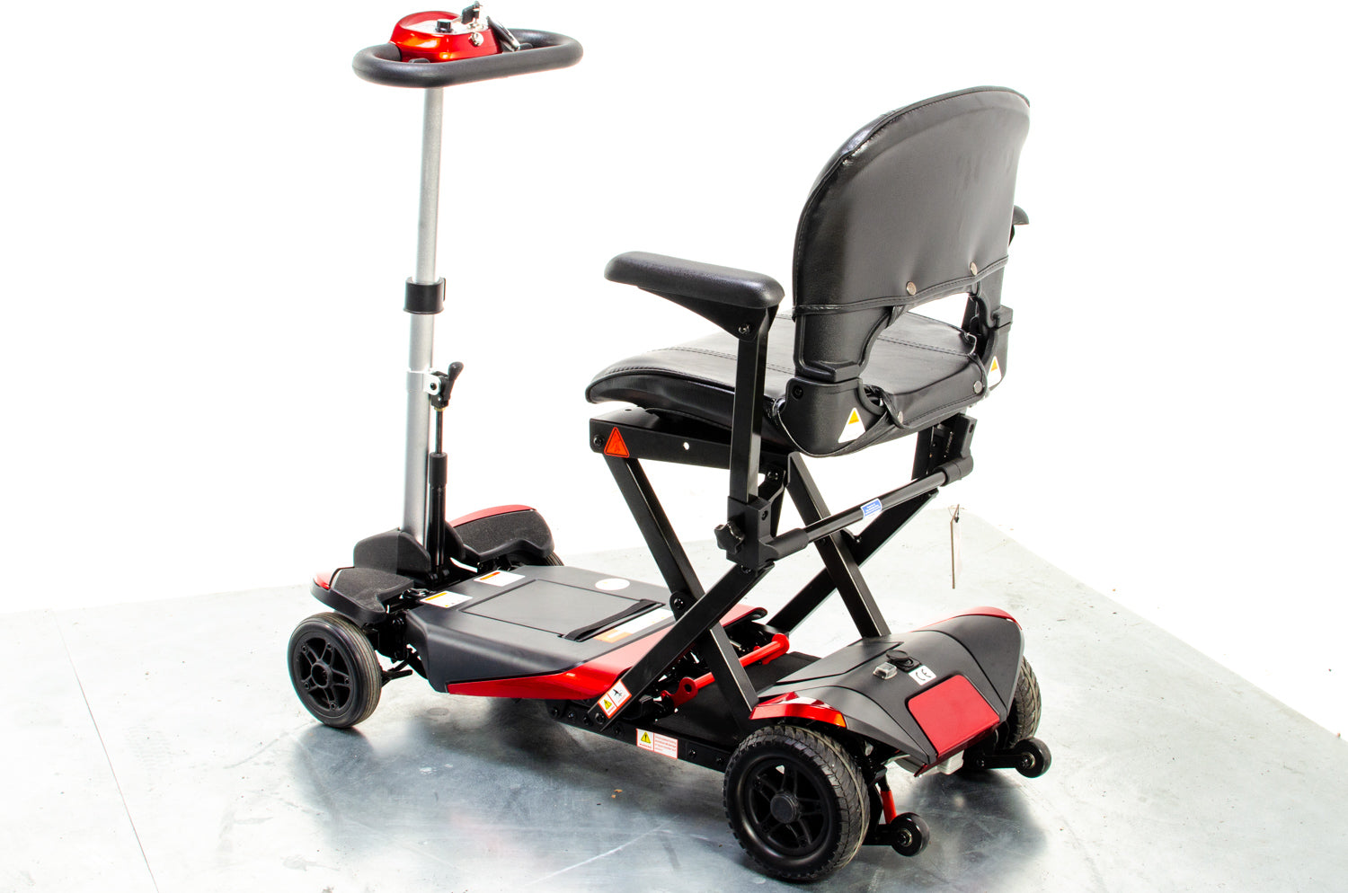 Monarch Smarti Remote Auto-Folding Used Mobility Scooter Lithium Travel Lightweight Red