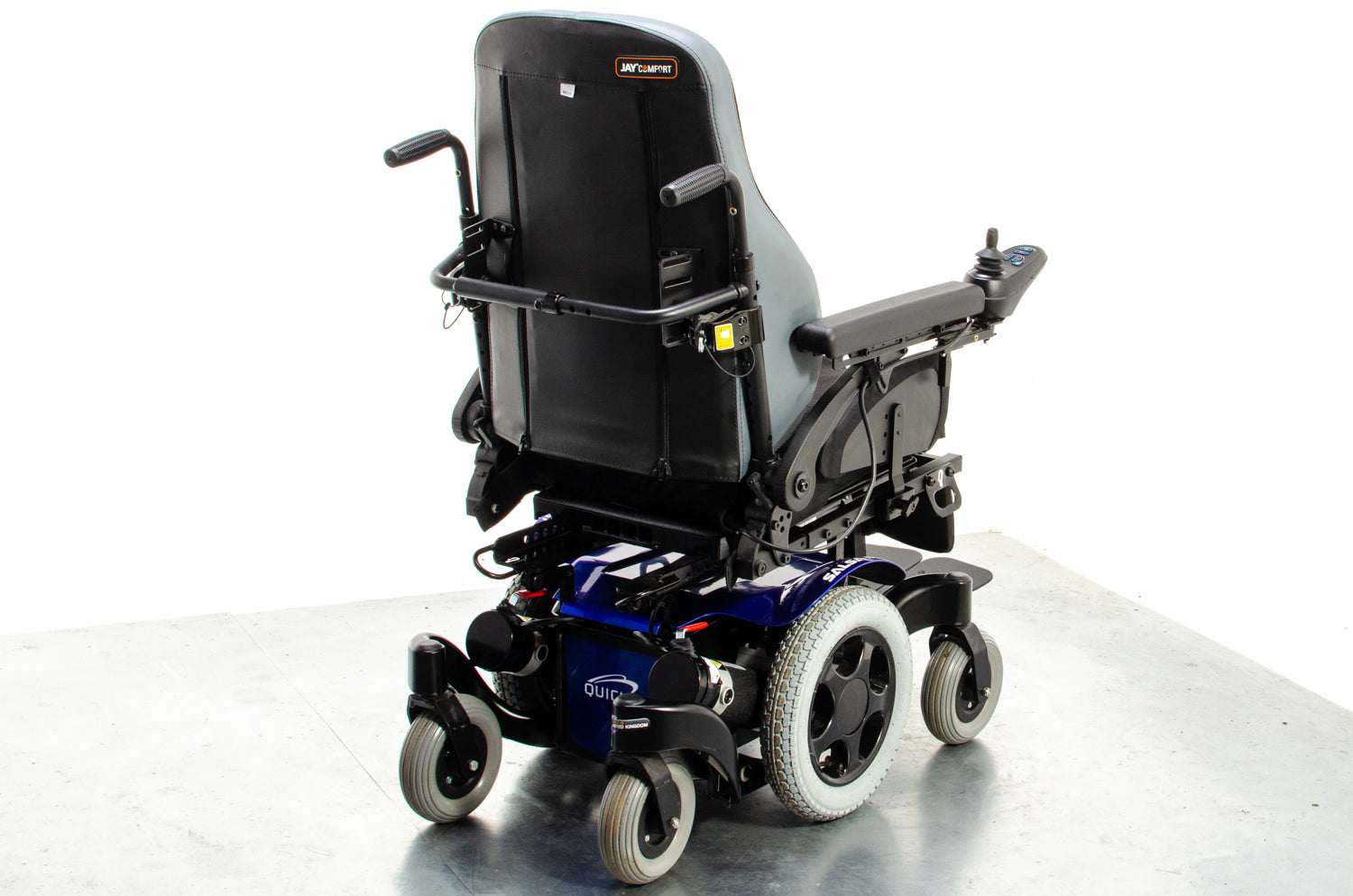 Quickie Salsa M2 6mph Used Electric Wheelchair Powerchair Sunrise Medical Outdoor MWD Blue