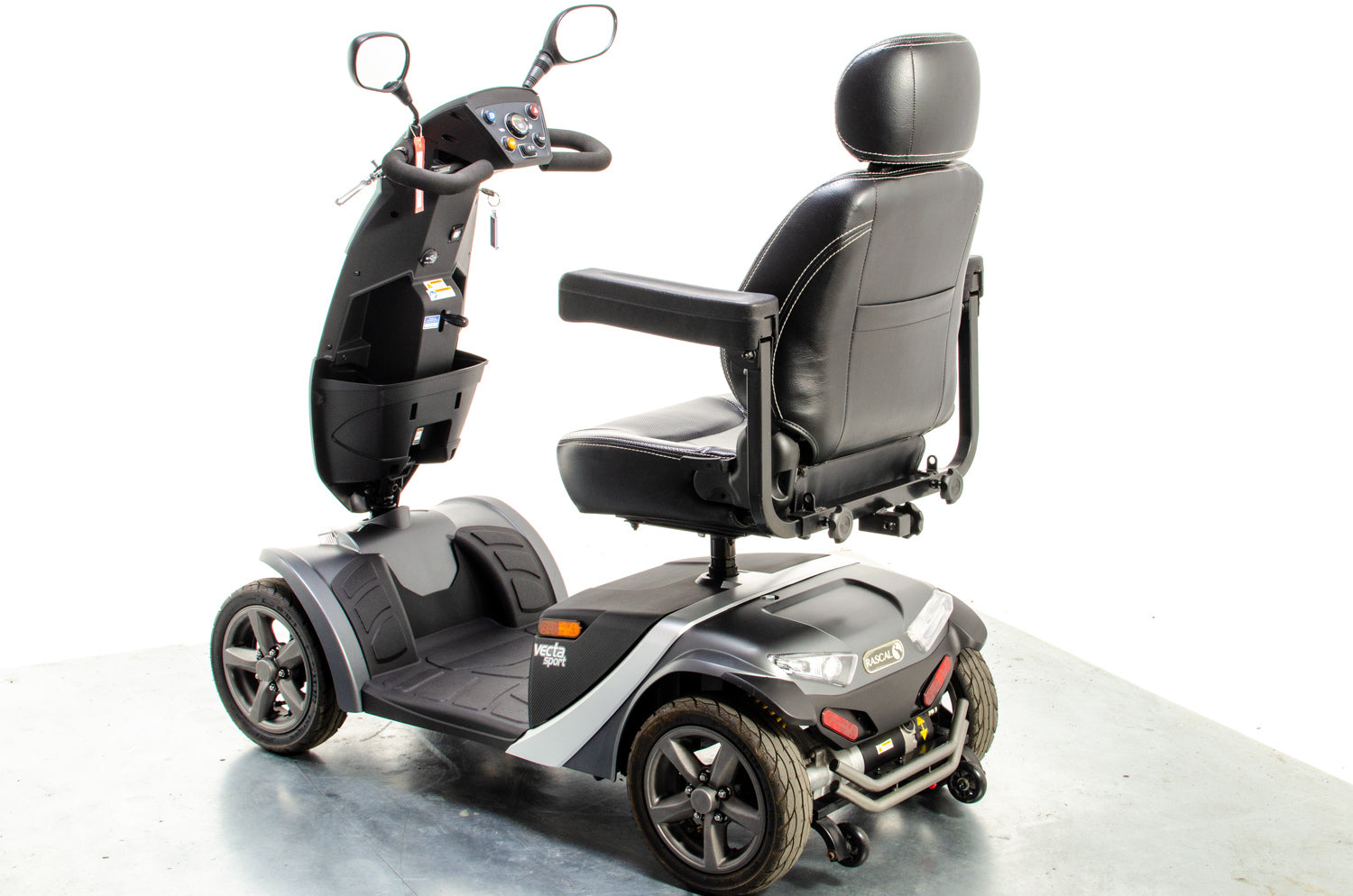 Rascal Vecta Sport Compact Used Electric Mobility Scooter 8mph Max Grip Suspension All-Terrain Matt Grey