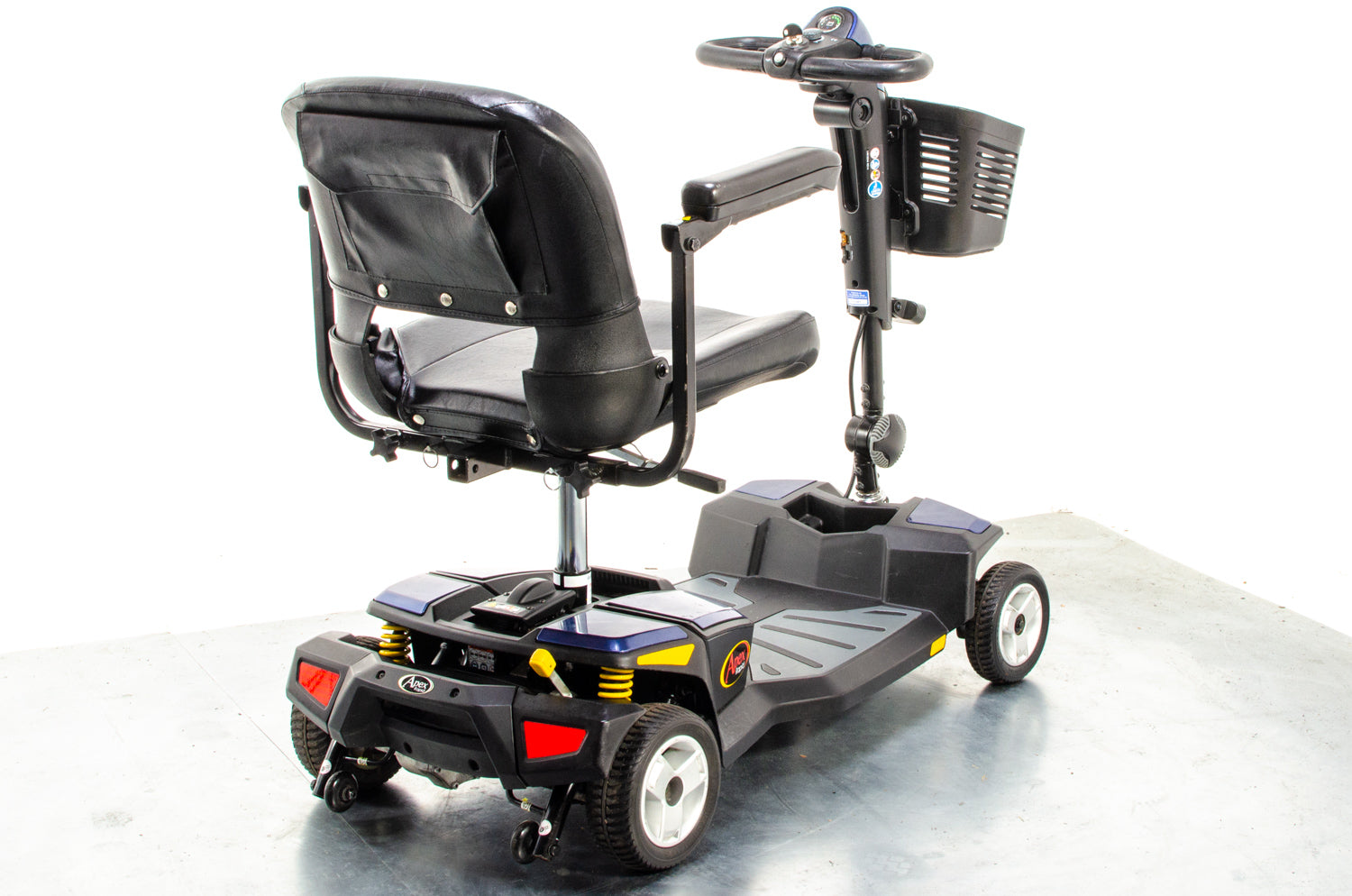 Pride Apex Rapid Used Mobility Scooter Transportable Small Lightweight Boot Suspension in Blue
