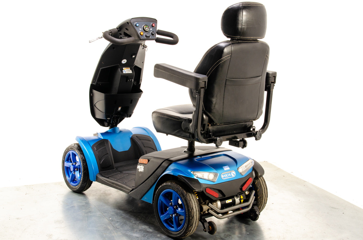 Rascal Vecta Sport Compact Used Electric Mobility Scooter 8mph Max Grip Suspension All-Terrain Road Legal Blue 13318