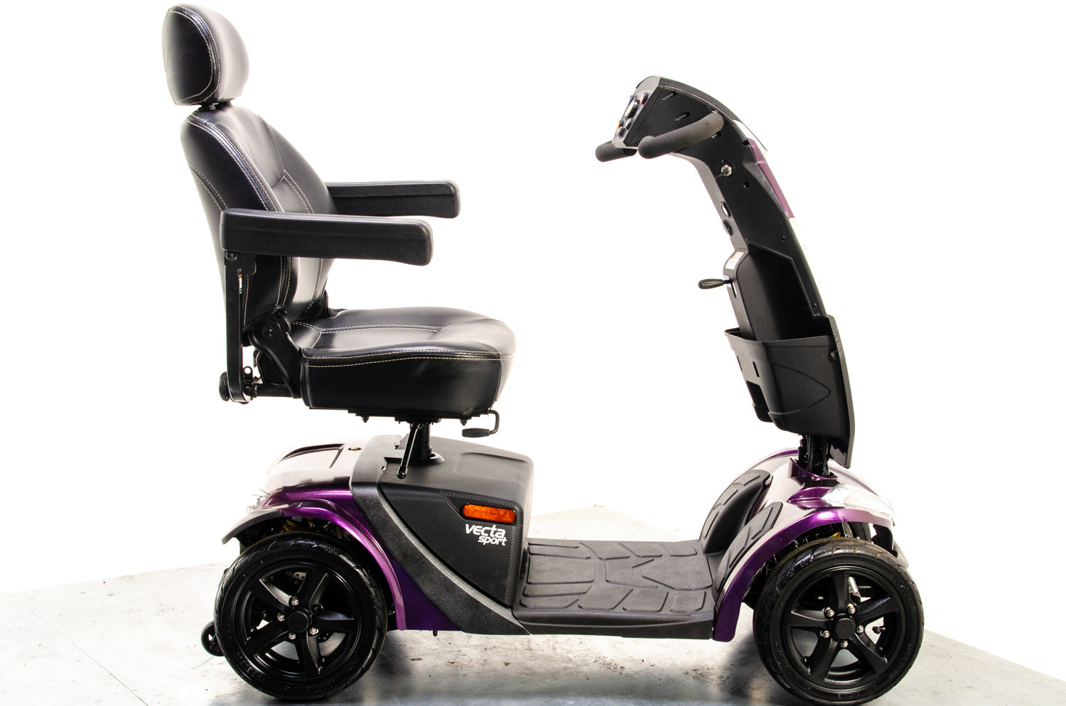 Rascal Vecta Sport Compact Used Electric Mobility Scooter 8mph Max Grip Suspension All-Terrain Road Legal Purple Sparkle 13317