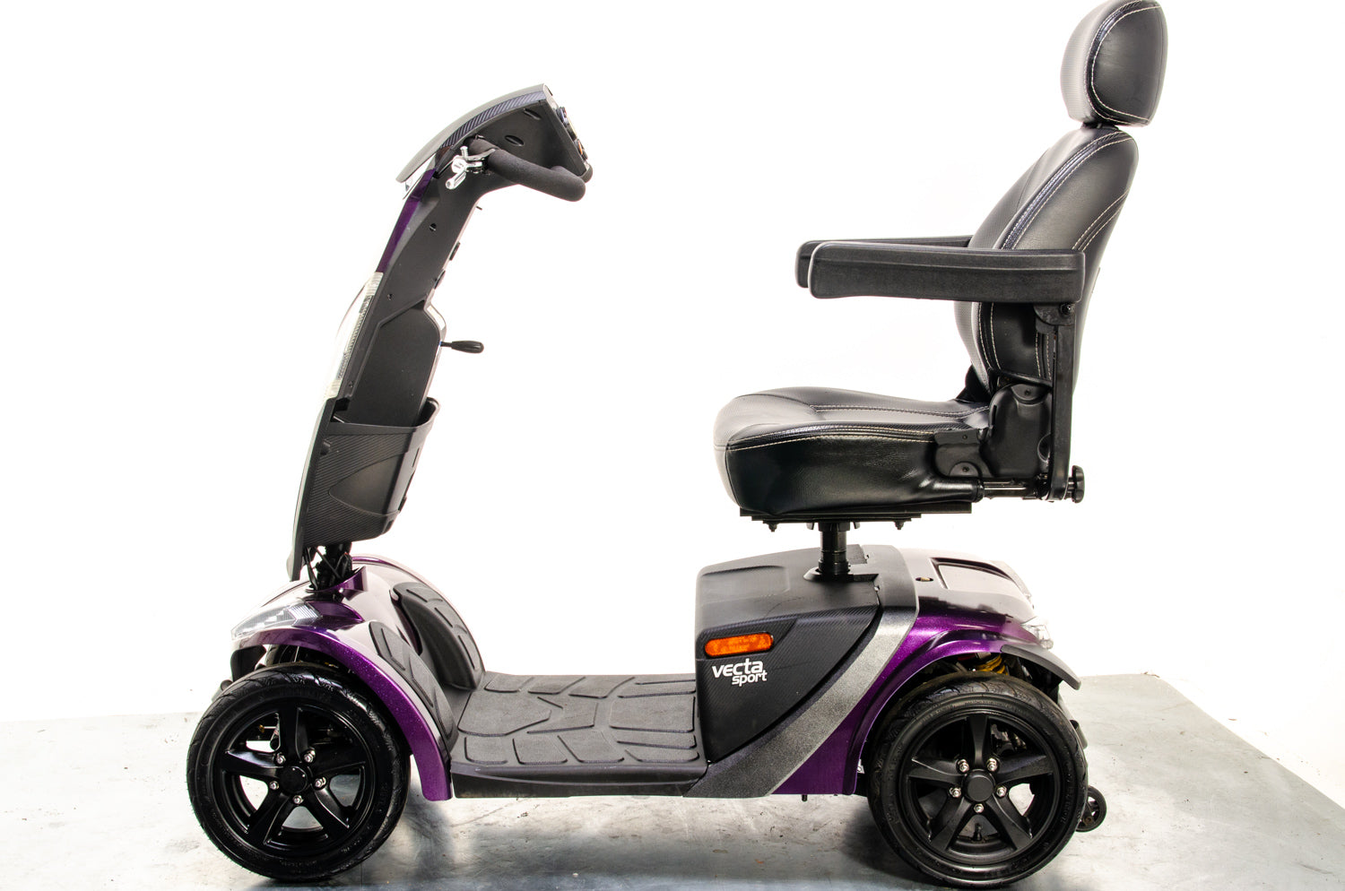 Rascal Vecta Sport Compact Used Electric Mobility Scooter 8mph Max Grip Suspension All-Terrain Road Legal Purple Sparkle 13317
