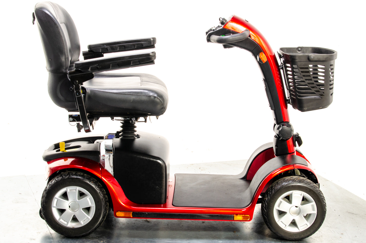 Pride Colt Deluxe Used Electric Mobility Scooter 6mph Transportable Road Pavement Red Seat Post Suspension Solid Tyres Red 13319