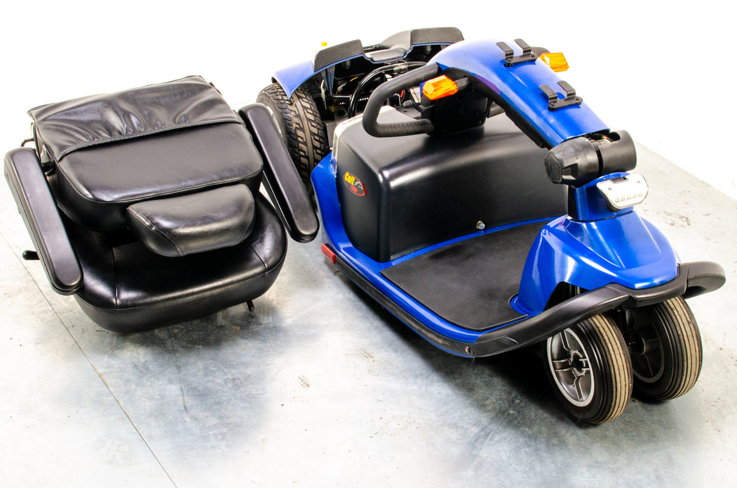 Pride Colt Twin Used Electric Mobility Scoter Transportable Trike Pavement Folding Blue 13272