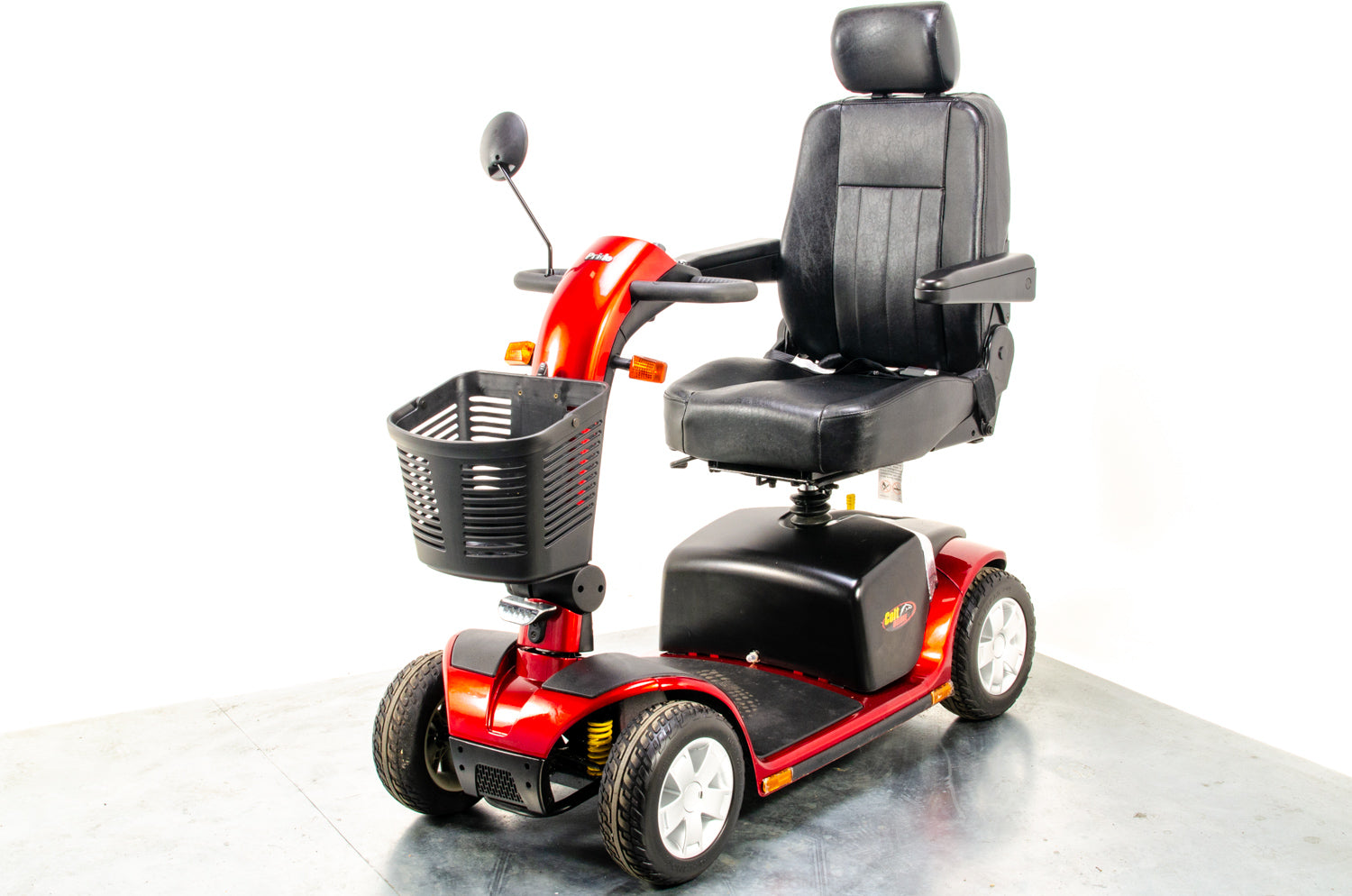 Pride Colt Deluxe Used Electric Mobility Scooter 6mph Transportable Road Pavement Seat Post Suspension Solid Tyres Red 13274