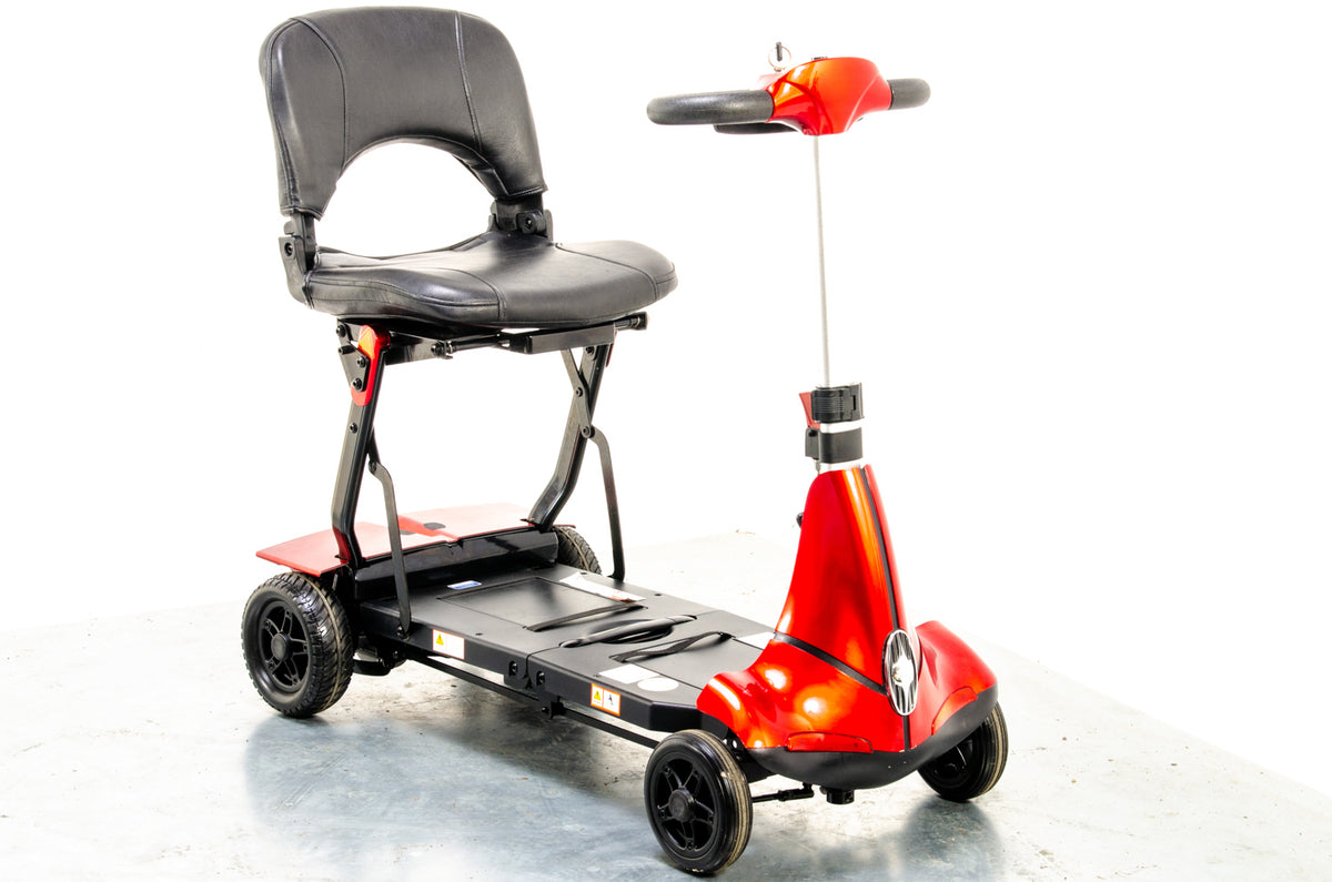 Monarch Mobie 4mph Folding Used Mobility Scooter Lithium Travel Small Travel Red 13334