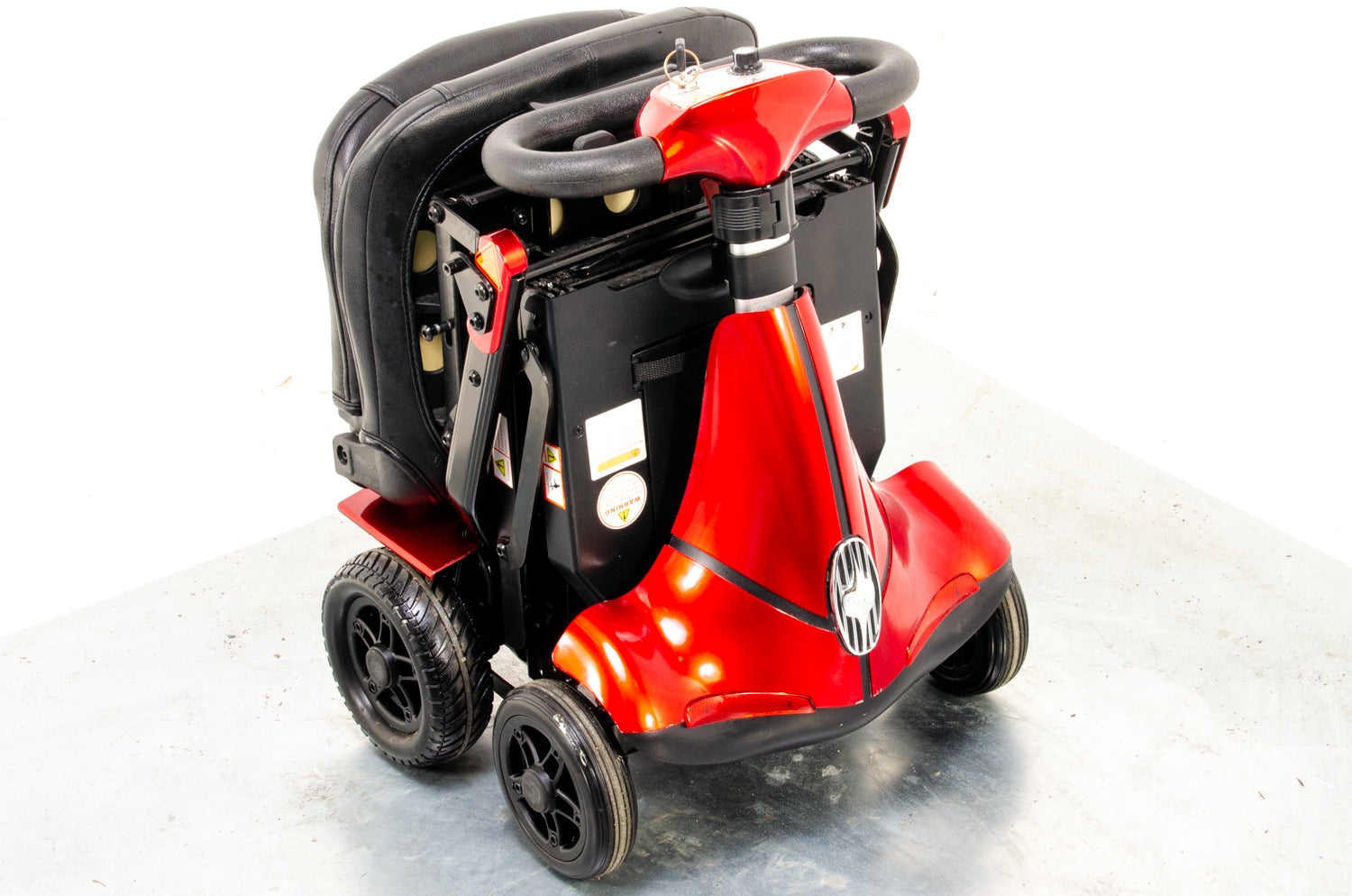 Monarch Mobie 4mph Folding Used Mobility Scooter Lithium Travel Small Travel Red 13334