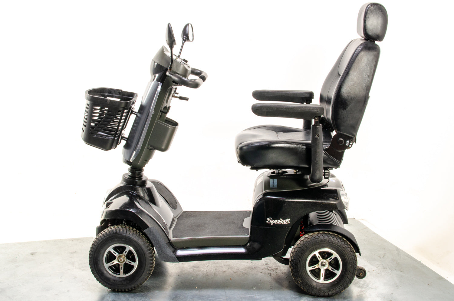 Excel Sportrek Used Mobility Scooter 8mph Road Pneumatic Van Os Grey Tyres Midsize Pavement