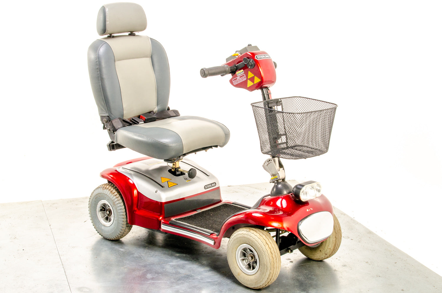 Sterling Sapphire LS Used Mobility Scooter Comfy All-Terrain Midsize Pneumatic Tyres Folding Boot Red