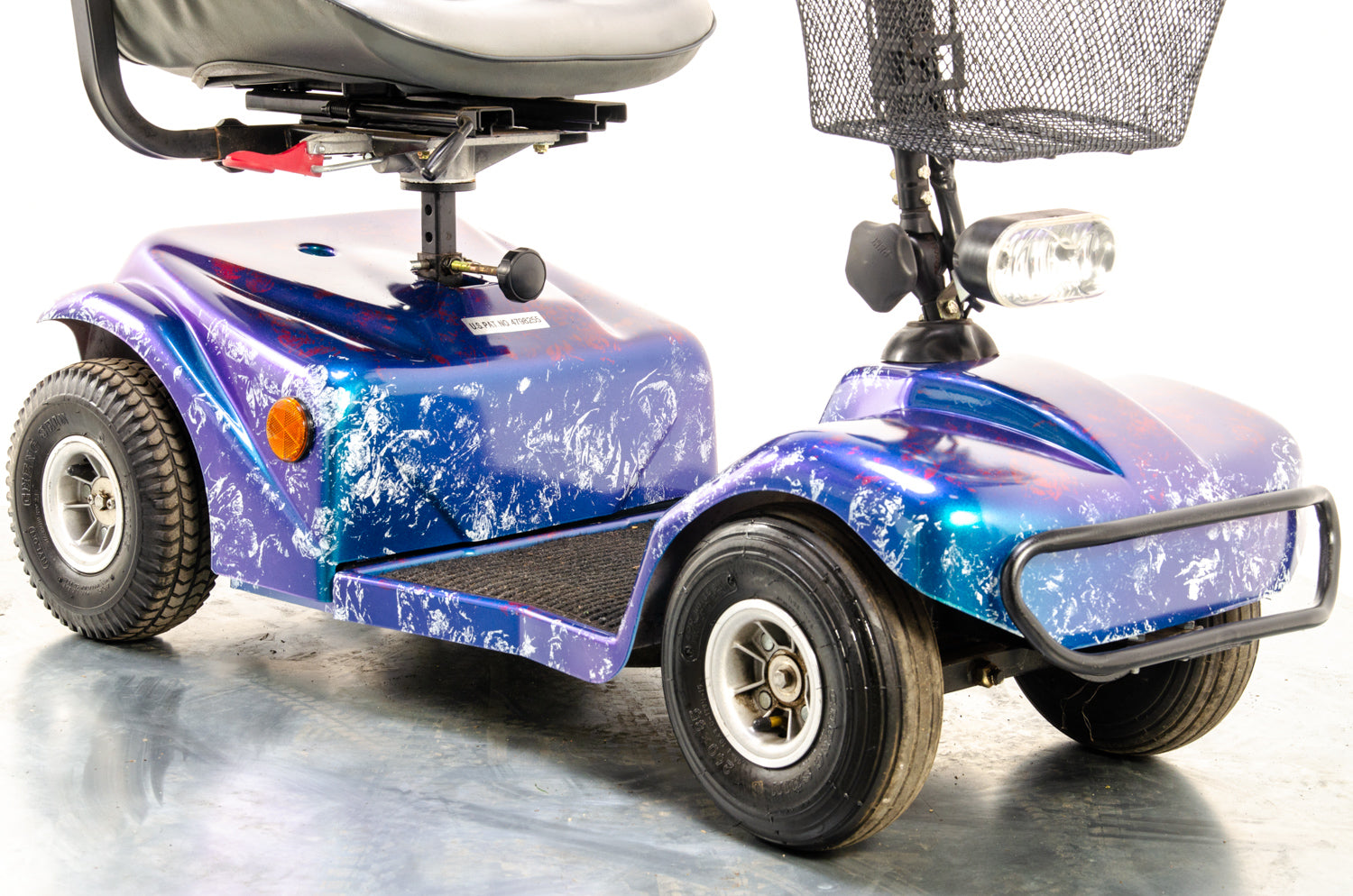 Rascal 388 S Used Electric Mobility Scooter Pavement Pneumatic Custom Blue Purple