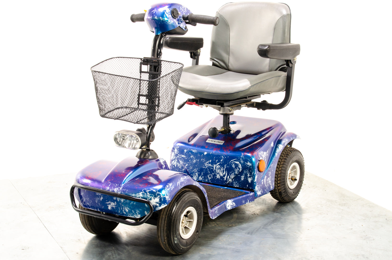 Rascal 388 S Used Electric Mobility Scooter Pavement Pneumatic Custom Blue Purple