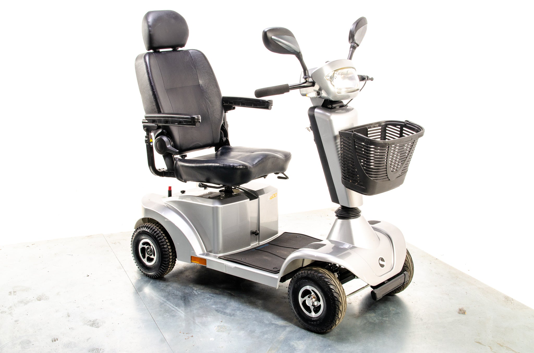 Sunrise Medical Sterling S400 Used Mobility Scooter Silver Midsize Solid Pavement 13361