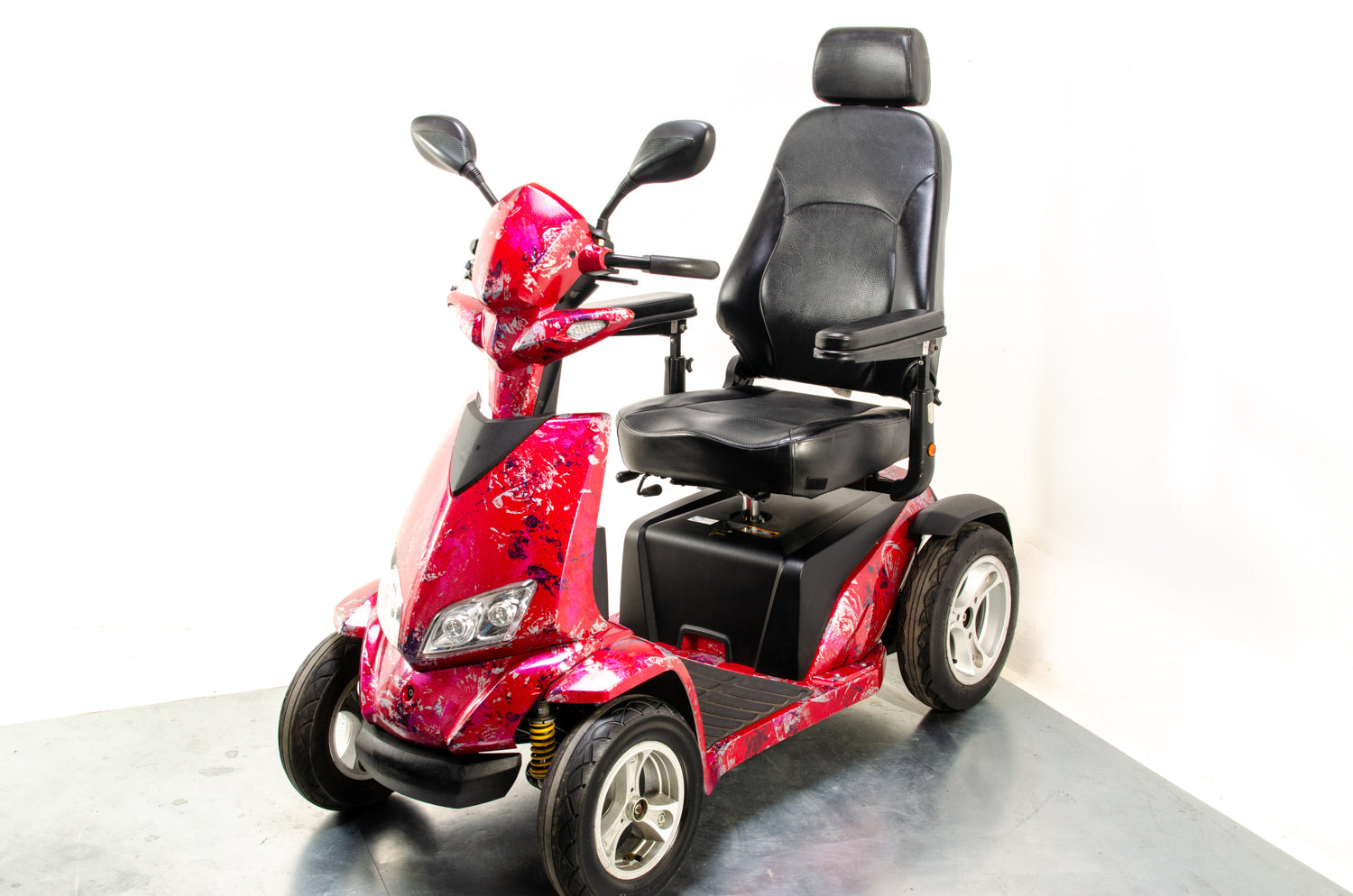 Rascal Vision Used Electric Mobility Scooter 8mph Large All-Terrain Road Legal Custom Pink Pneumatic Tyres 13453