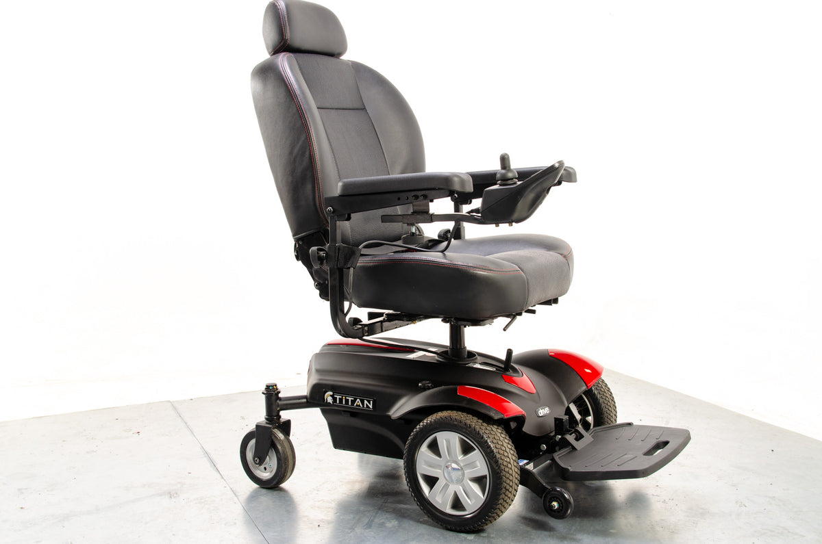 2018 Drive Titan Used Powerchair Electric Wheelchair FWD Captains Chair Red