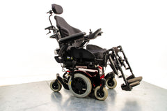 Quickie Salsa M2 Mini Used Electric Wheelchair Powerchair Recline Tilt Leg Raisers Powered Sunrise Medical Red