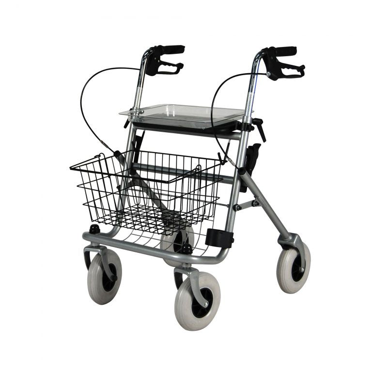 Safety Walker 4 Wheel Rollator with Seat and Removable Basket