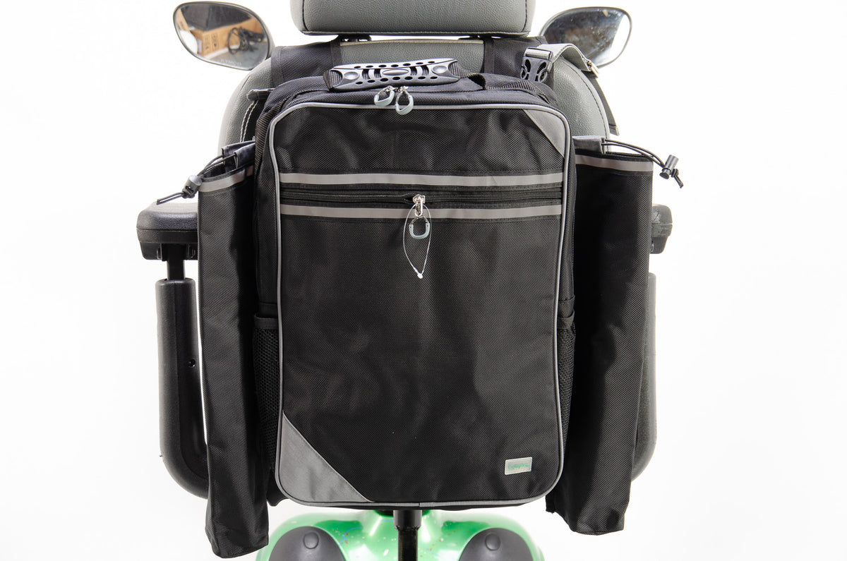MyWren Mobility Scooter Seat Bag with Crutch - Walking Stick Holder - Better than Simplantex!
