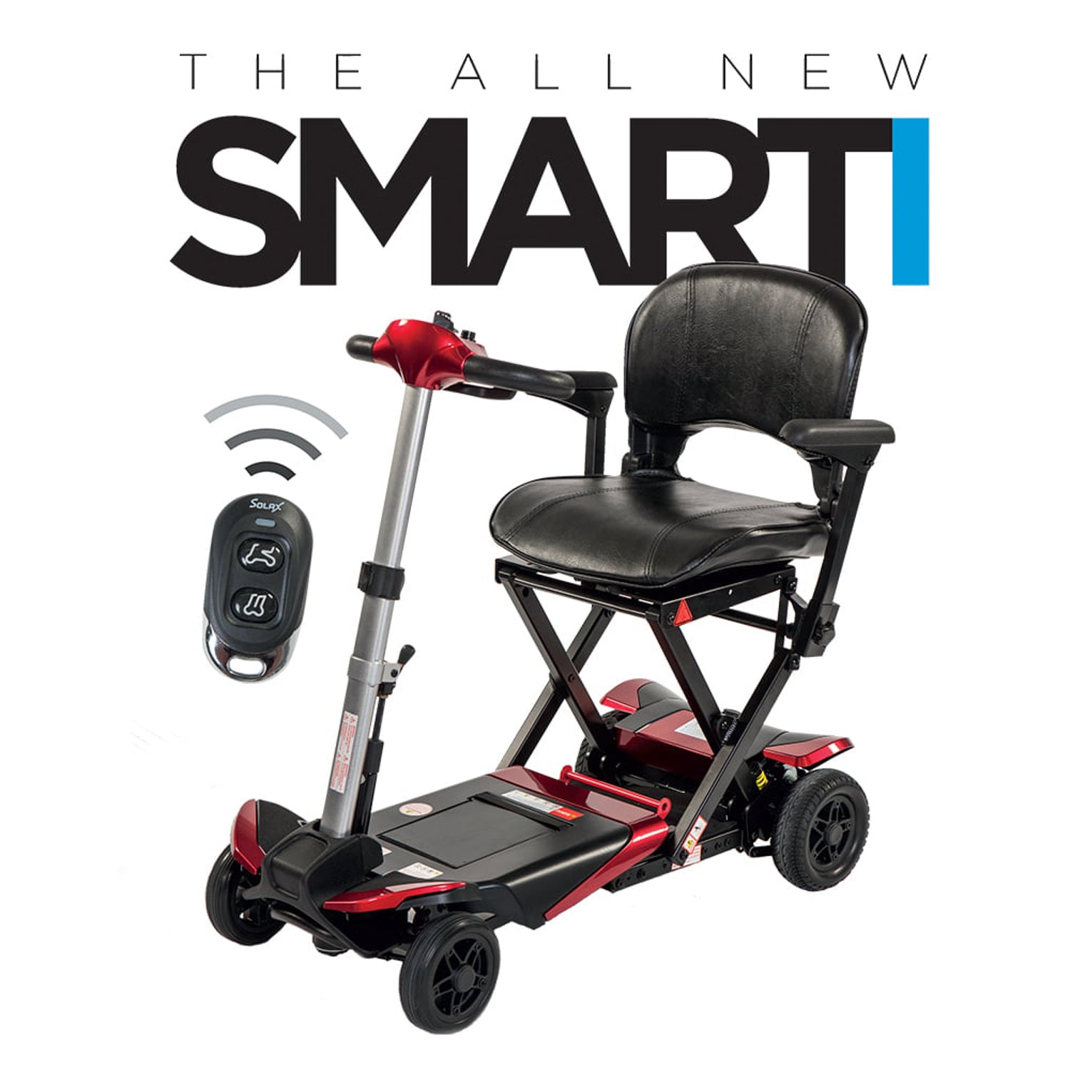 The ALL NEW SMARTI with Rear Suspension for Improved Comfort Remote Auto-Folding Travel Mobility Scooter